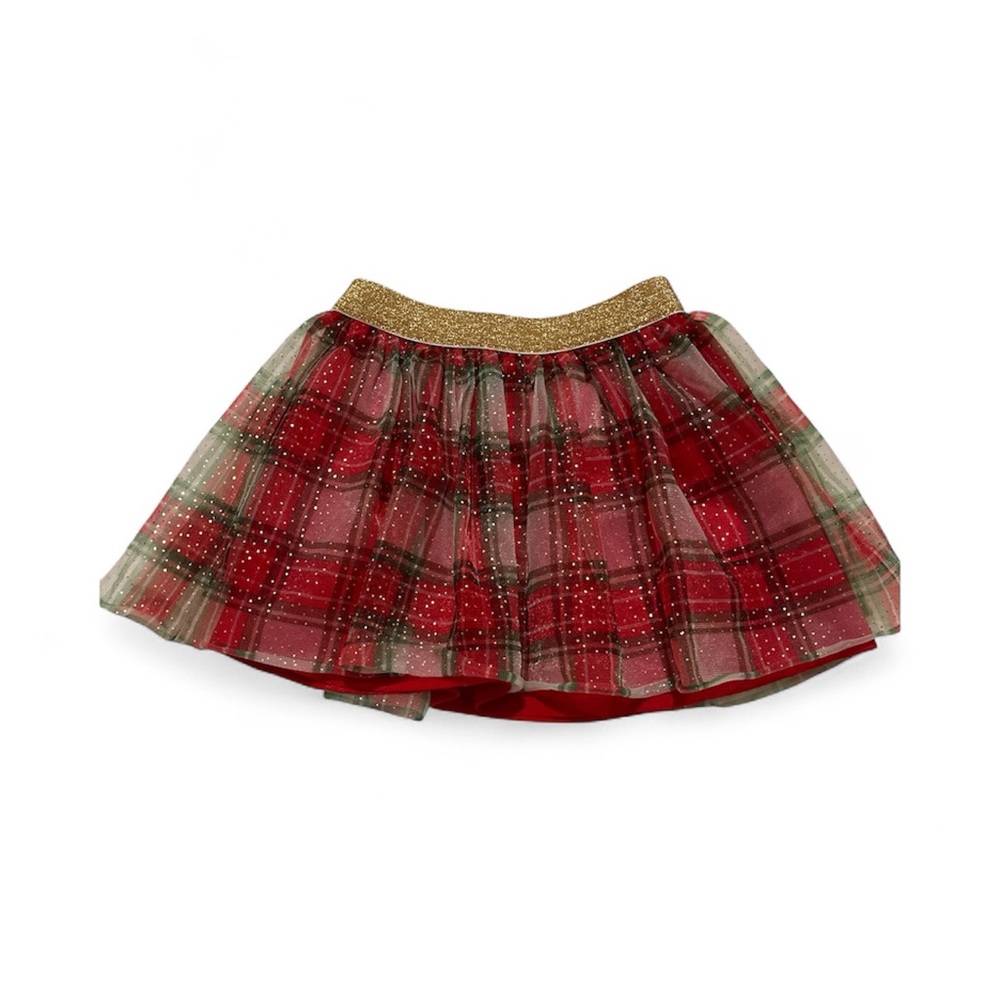 Holiday Time Red Tulle Skirt with Gold Accent